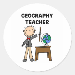 Sticker Rond Professeur en géographie