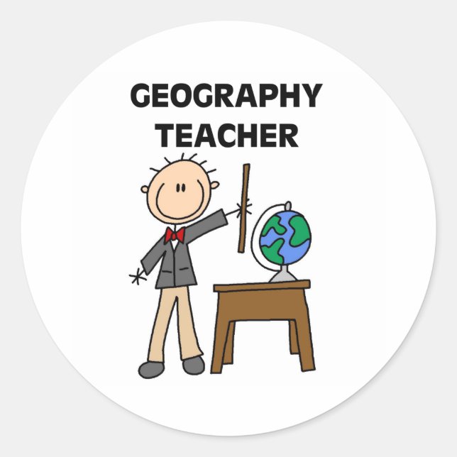 Sticker Rond Professeur en géographie (Devant)