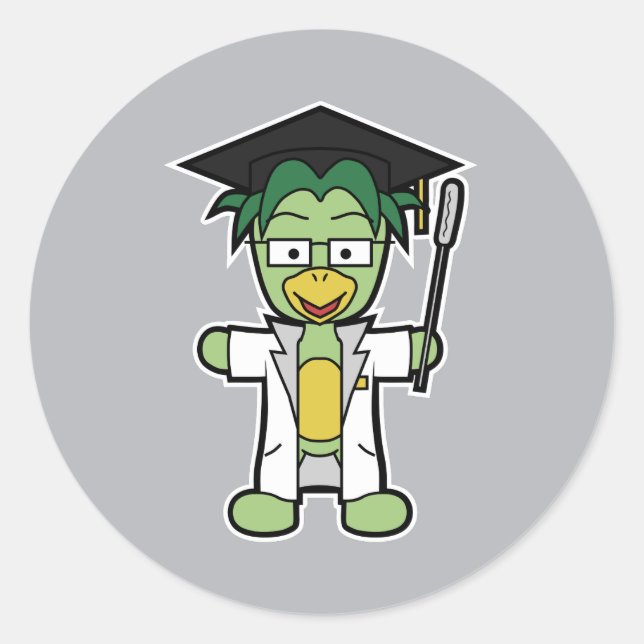Sticker Rond Professeur Kappa- Docteur en études de Yokai (Devant)