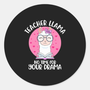 Sticker Rond Professeur Llama
