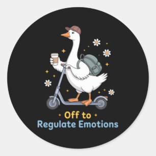 Sticker Rond Professeur Oie Drôle Conseiller en Santé Mentale