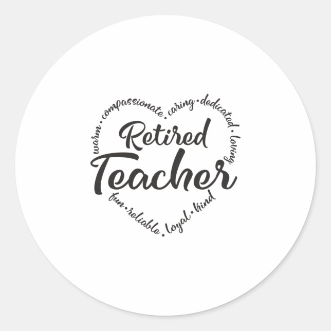 Sticker Rond Professeur retraité, retraite, retraite (Devant)