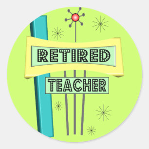 Sticker Rond Professeur retraité RETRO Design