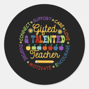 Sticker Rond Professeur talentueux et talentueux Semaine d'appr