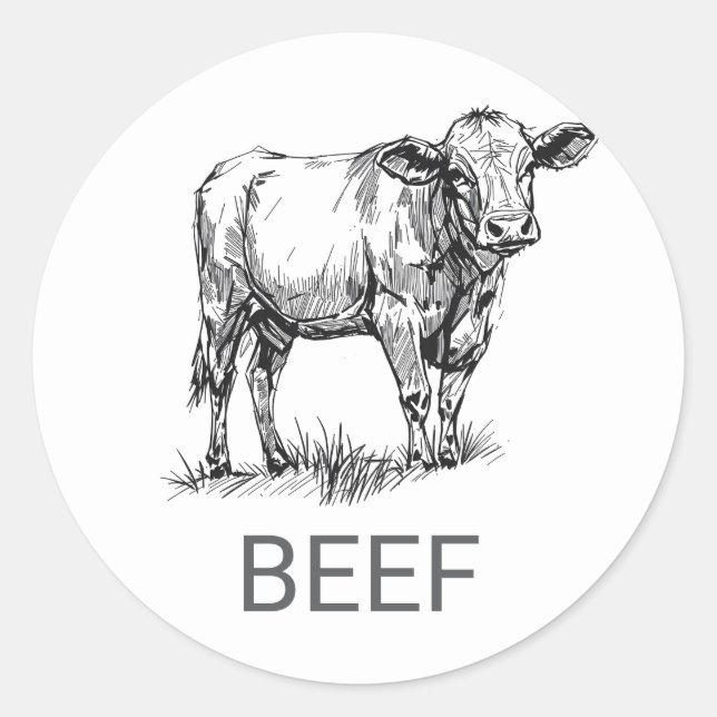 Sticker Rond Professional Custom Beef Mariage Repas Choice Cla (Devant)