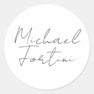 Sticker Rond Professionnel minimaliste moderne gris blanc