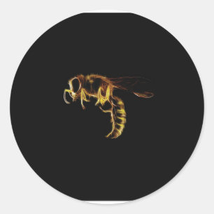 Sticker Rond profil d'abeilles volantes