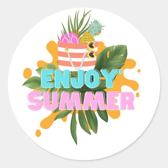 STICKER ROND PROFITEZ DE L'ÉTÉ (Devant)