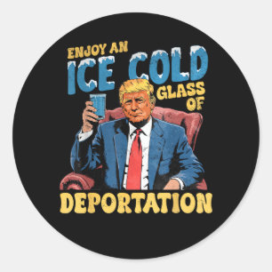 Sticker Rond Profitez d'un verre glacé de déportation