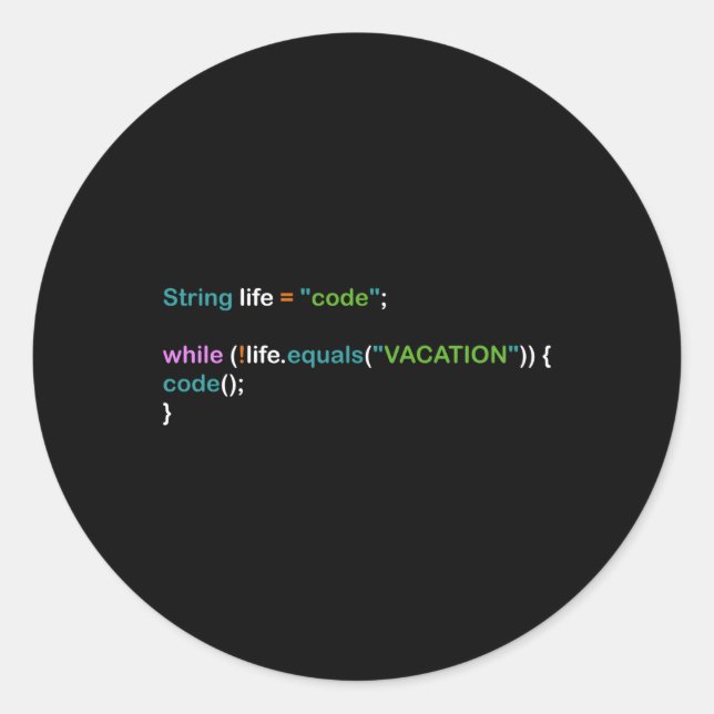 Sticker Rond Programmateur Programmation informatique Nerd (Devant)