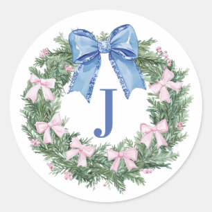 Sticker Rond Programme de couronne de Noël du grand-millénaire
