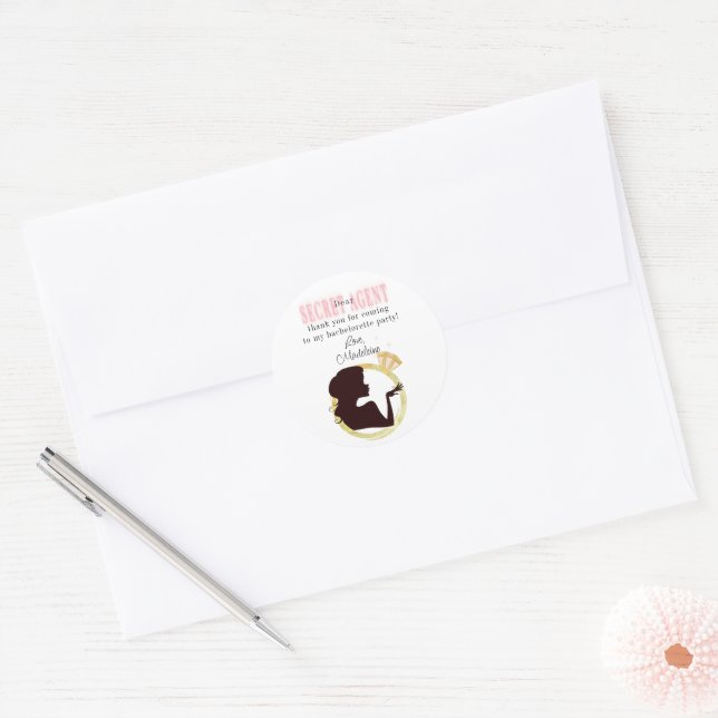 Sticker Rond Programme de l'enterrement de vie de jeune fille " (Enveloppe)