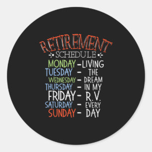 Sticker Rond Programme de retraite Vie Camping Van Rv Ventilate