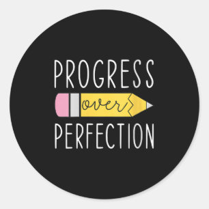 Sticker Rond Progrès des femmes plutôt que perfection Motivatio