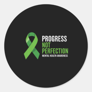 Sticker Rond Progrès non perfection Sensibilisation à la santé