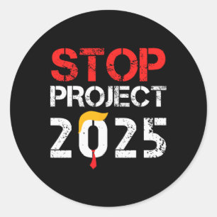 Sticker Rond Projet de Trump 2025 contre Trump 3