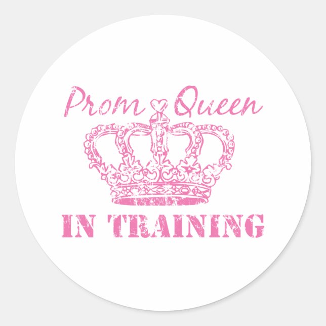 Sticker Rond Prom Queen dans l'autocollant d'entraînement (Devant)