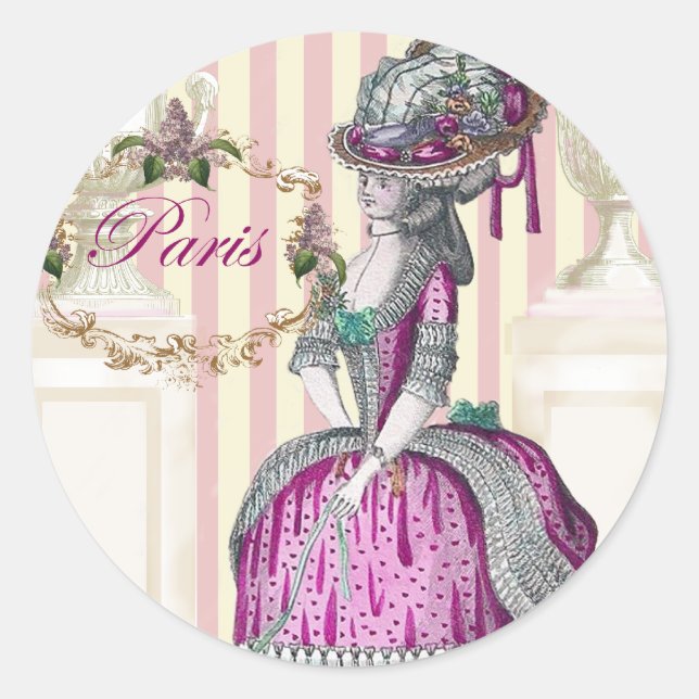 Sticker Rond Promenade matinale sur les Champs-Élysées (Devant)