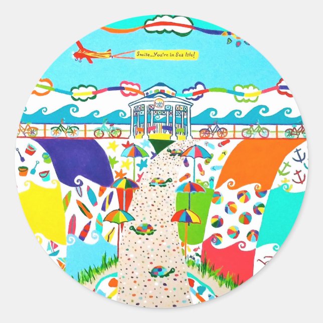 Sticker rond Promenade Sea Isle (Devant)