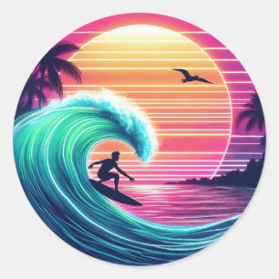 Sticker Rond Promenez-vous au coucher du soleil