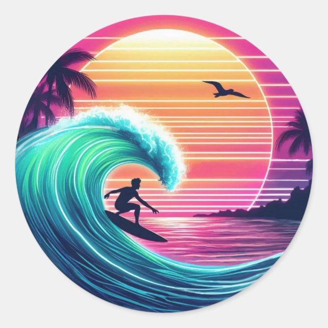 Sticker Rond Promenez-vous au coucher du soleil (Devant)