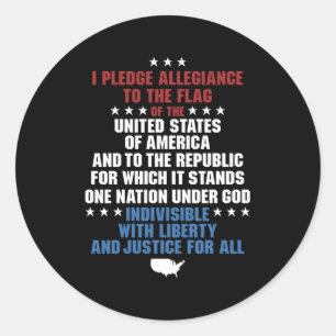 Sticker Rond Promesse D'Allégeance États-Unis Amérique Pat