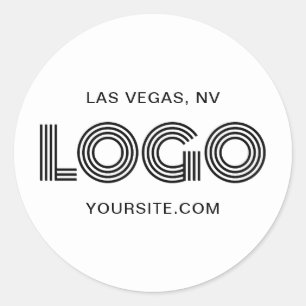 Sticker Rond Promo Logo Moderne Noir