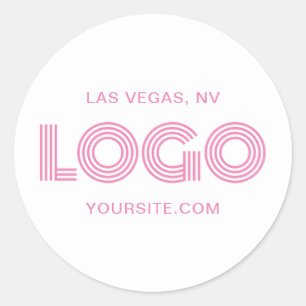 Sticker Rond Promo Logo Moderne Rose