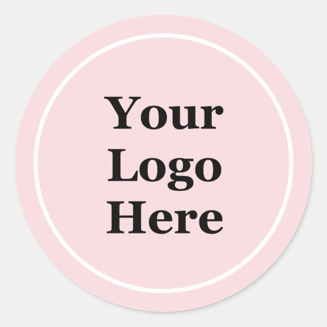 Sticker Rond Promo rose pâle avec blanc votre journal ici (Devant)