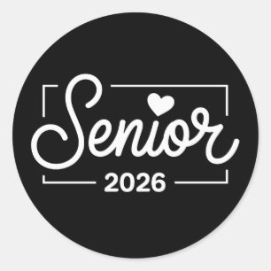Sticker Rond Promotion 2026 Senior Heart Diplômé