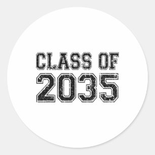 Sticker Rond Promotion 2035 Grandir Avec Moi Diplôme Vintage 
