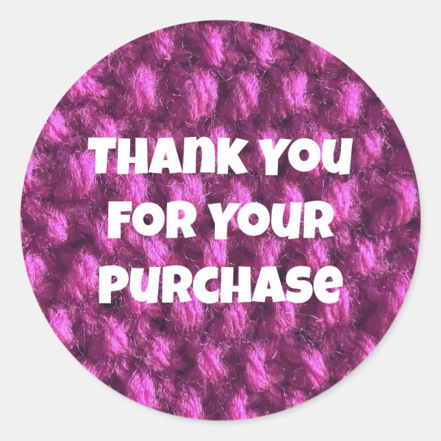 Sticker Rond Promotion d'entreprise Client de Fil rose pourpre (Devant)