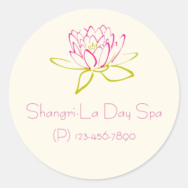 Sticker Rond Promotion d'entreprise - Fleur de Lotus / Lys d'ea (Devant)