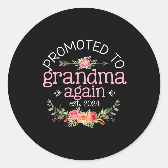 Sticker Rond Promu À Grand-Mère Est 2024 Baby (Devant)
