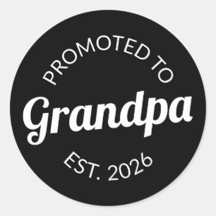 Sticker Rond Promu À Grand-Père Est. 2026 I