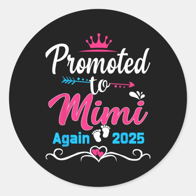 Sticker Rond Promu À Mimi 2025 Bientôt Être Maman Pregnan (Devant)