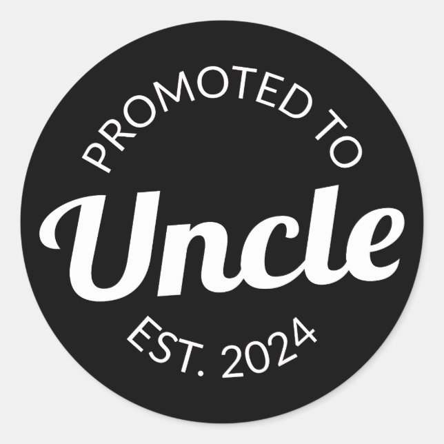 Sticker Rond Promu À Oncle Est. 2024 I (Devant)