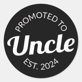 Sticker Rond Promu À Oncle Est. 2024 I
