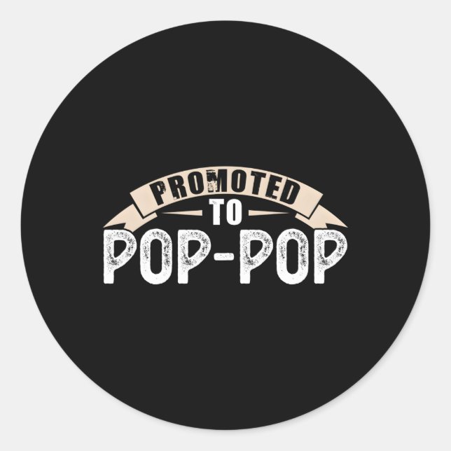 Sticker Rond Promu À Pop-Pop Grand-Père (Devant)