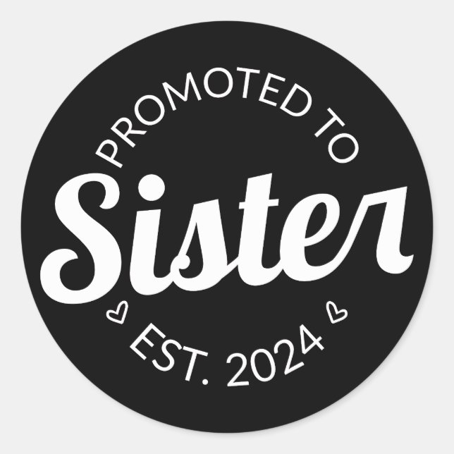 Sticker Rond Promu À Soeur Est. 2024 I (Devant)
