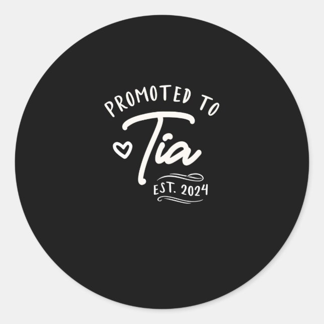 Sticker Rond Promu À Tia Établi 2024 Tante Amusante (Devant)