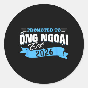 Sticker Rond Promu en tant que grand-père en 2026 nouveau grand