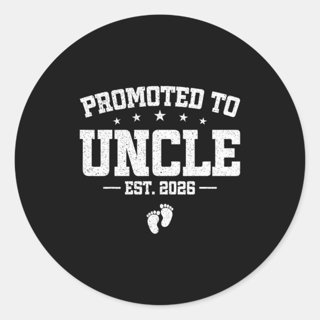 Sticker Rond Promu Oncle 2026 Futur Oncle Fête des Pères (Devant)