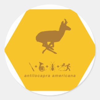 Sticker Rond pronghorn jaune et marron.png