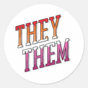 Sticker Rond Pronoms Lesbiennes Ils Elles