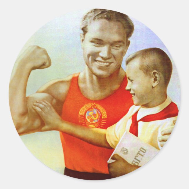 Sticker Rond Propagande de l'exercice soviétique (Devant)