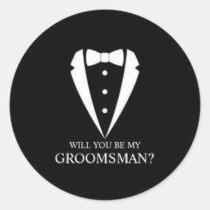 Sticker Rond Proposition de fabricant de costume Tuxedo noir
