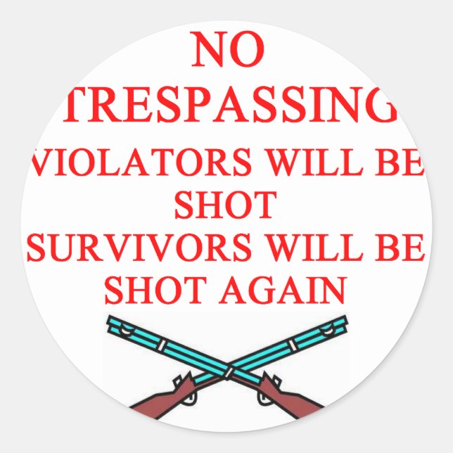 Sticker Rond propriétaire d'arme sans intrusion (Devant)