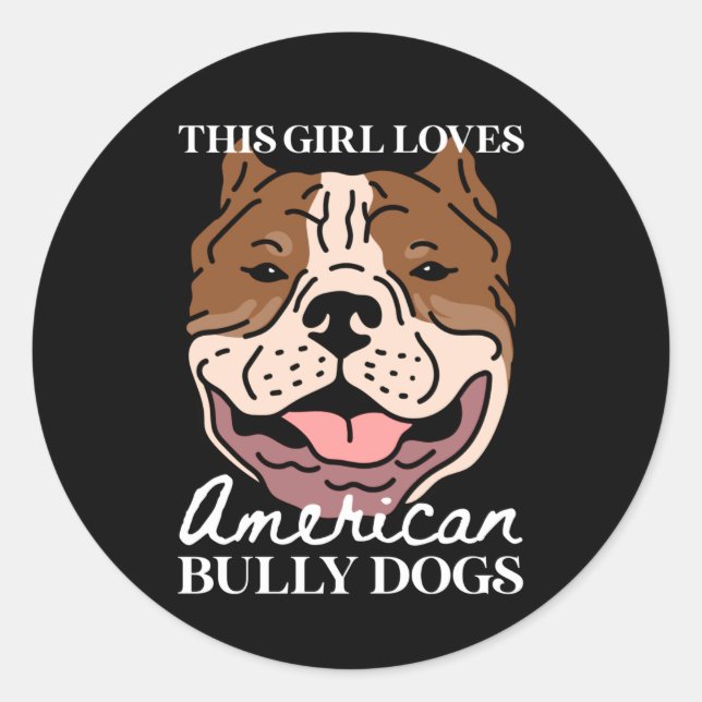 Sticker Rond Propriétaire de Chien à tête brute américain | Ame (Devant)