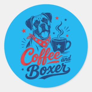 Sticker Rond Propriétaire de chien Boxer Maman Papa Amateur d'a